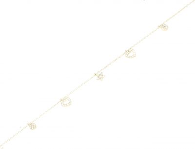 925 Sterling Silver Heart and Star Anklet - 4