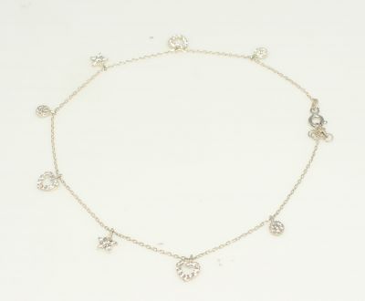 925 Sterling Silver Heart and Star Anklet - 5