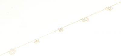 925 Sterling Silver Heart and Star Anklet - 6