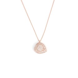 925 Sterling Silver Heart Necklace, Rose Gold Plated - Nusrettaki