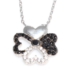 925 Sterling Silver Hearts Clover Necklace - Nusrettaki (1)