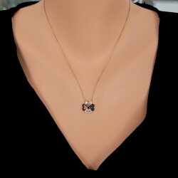 925 Sterling Silver Hearts Clover Necklace - Nusrettaki