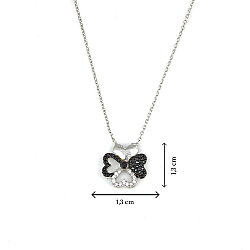 925 Sterling Silver Hearts Clover Necklace - 3