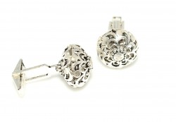 925 Sterling Silver Hem-stitch Cufflink - 2