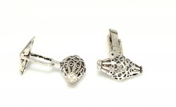 925 Sterling Silver Hemstitch Patterned Conic Model Cufflink - 2