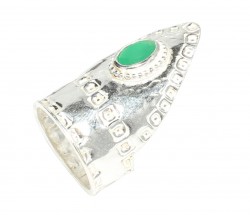 925 Sterling Silver Jade Stone Archer Ring - Nusrettaki (1)