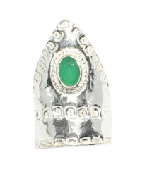 925 Sterling Silver Jade Stone Archer Ring - 3