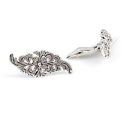 925 Sterling Silver Leaf Model Casting Cufflink - Nusrettaki (1)
