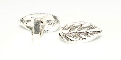 925 Sterling Silver Leaf Model Cufflink - 2