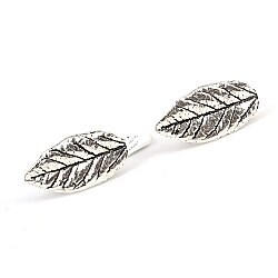 925 Sterling Silver Leaf patterned cufflink - Nusrettaki (1)
