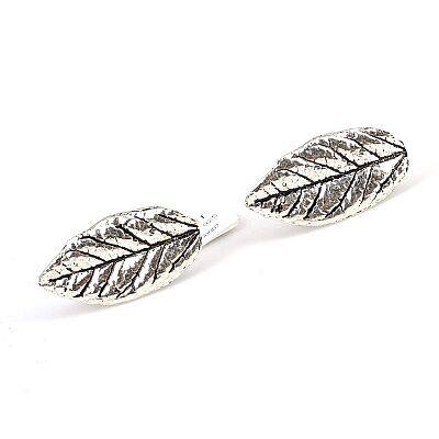 925 Sterling Silver Leaf patterned cufflink - 2