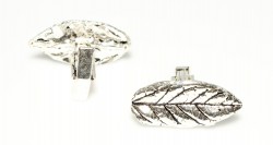 925 Sterling Silver Leaf patterned cufflink - Nusrettaki