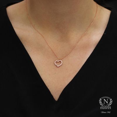 925 Sterling Silver Love Heart Design Necklace - 6