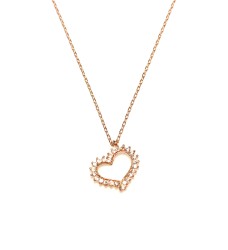 925 Sterling Silver Love Heart Design Necklace - 7