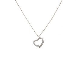 925 Sterling Silver Love Heart Design Necklace - 9