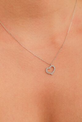925 Sterling Silver Love Heart Design Necklace - 3