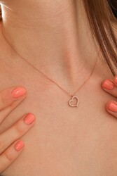 925 Sterling Silver Love Heart Design Necklace - Nusrettaki