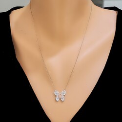 925 Sterling Silver Mediterranean Butterfly Necklace - Nusrettaki