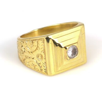 925 Sterling Silver Men's Ring with Zirconium - 3