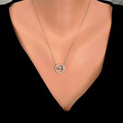 925 Sterling Silver Mom Written Necklace - 1