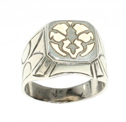 925 Sterling Silver Patterned Ring - 1