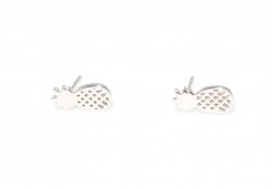 925 Sterling Silver Pineapple Stud Earrings- Gold Plated - 5