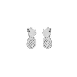 925 Sterling Silver Pineapple Stud Earrings- Gold Plated - Nusrettaki