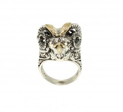 925 Sterling Silver Ram's Head Ring - 2