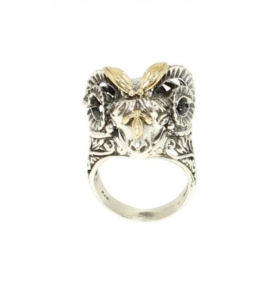 925 Sterling Silver Ram's Head Ring - 5