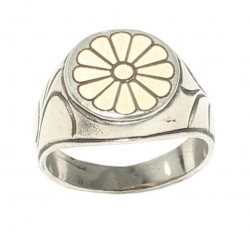 925 Sterling Silver Sliced Patterned Round Ring - 1