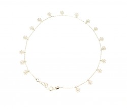 925 Sterling Silver Snowflake Anklet - Nusrettaki