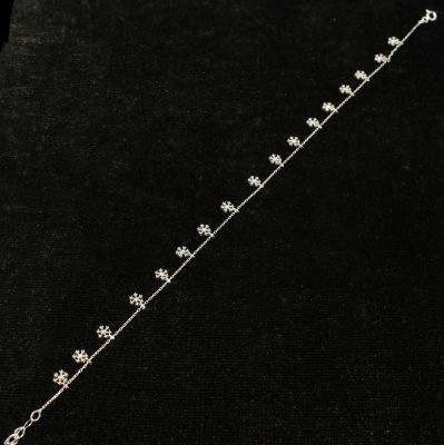 925 Sterling Silver Snowflake Anklet - 2