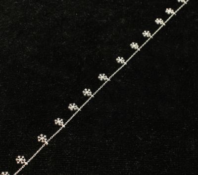 925 Sterling Silver Snowflake Anklet - 3
