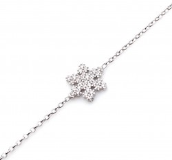 Sterling Silver Snowflakes with CZ Bracelet - 1