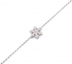 Sterling Silver Snowflakes with CZ Bracelet - 2