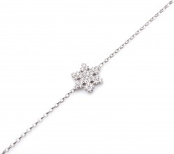 Sterling Silver Snowflakes with CZ Bracelet - Nusrettaki (1)