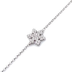 Sterling Silver Snowflakes with CZ Bracelet - Nusrettaki