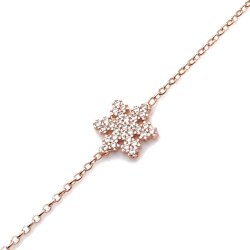 Sterling Silver Snowflakes with CZ Bracelet - 3