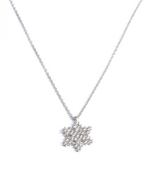 925 Sterling Silver Snowflake Necklace, Rose Gold Plated - 2