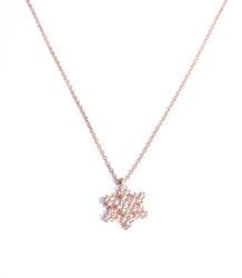 925 Sterling Silver Snowflake Necklace, Rose Gold Plated - 3