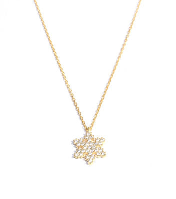 925 Sterling Silver Snowflake Necklace, Rose Gold Plated - 4