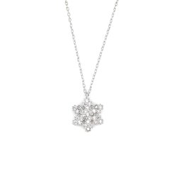 925 Sterling Silver Snowflake Necklace - 6