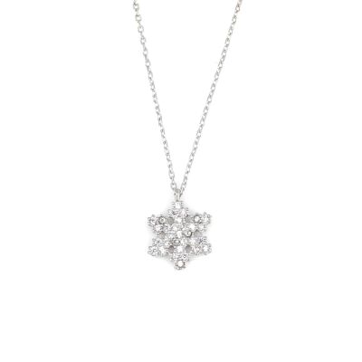 925 Sterling Silver Snowflake Necklace - 6