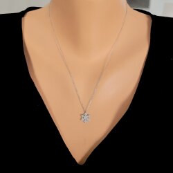 925 Sterling Silver Snowflake Necklace - Nusrettaki