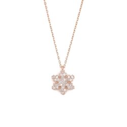 925 Sterling Silver Snowflake Necklace - 4