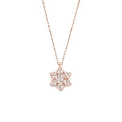 925 Sterling Silver Snowflake Necklace - 4