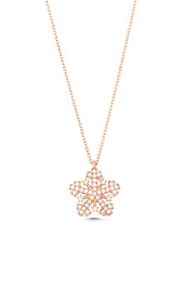 925 Sterling Silver Snowflake Necklace with White Cz - 5