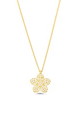 925 Sterling Silver Snowflake Necklace with White Cz - Nusrettaki (1)