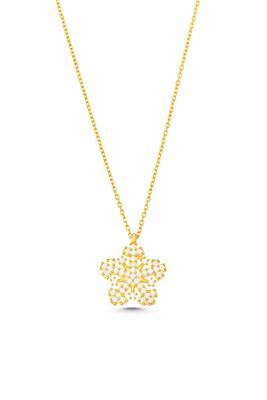 925 Sterling Silver Snowflake Necklace with White Cz - 2