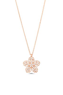 925 Sterling Silver Snowflake Necklace with White Cz - 4